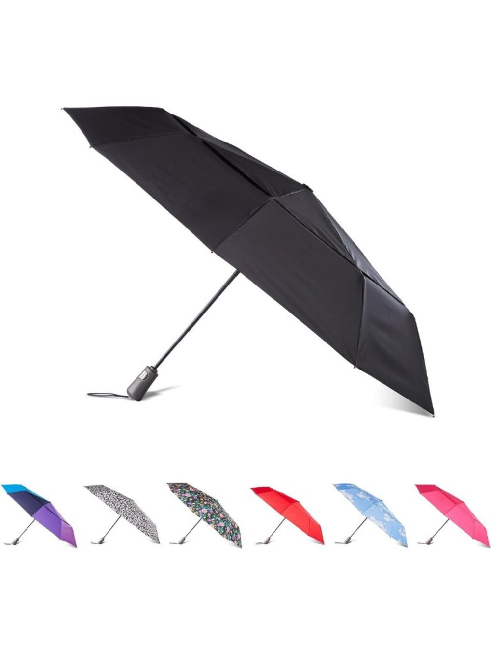 Compact Windproof Umbrella with Auto Open/Close, UV & Water Repellent Protection
